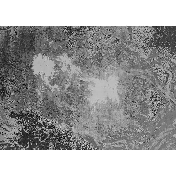 Ahgly Company Indoor Rectangle Oriental Gray Industrial Area Rugs, 4' x 6'