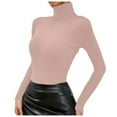 thumbnail image 1 of Chandail Tricoté pour Femme, Couleur Unie, Col Montant, Chandail à Col Roulé de Base - Polyester, Doux et Confortable pour le Printemps, l'Automne et l'Hiver, 1 of 6