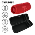 thumbnail image 2 of JBL Charge 5 Waterproof Portable Speaker with Built in Powerbank and gSport Carbon Fiber Case (Red), 2 of 5