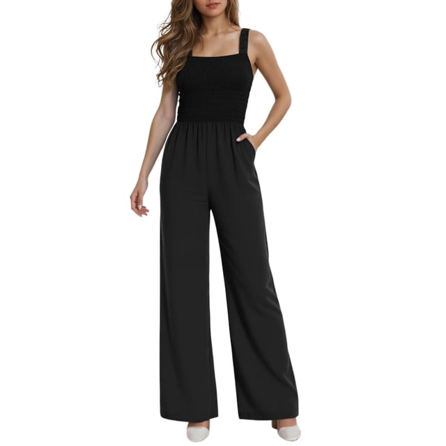 YFELWZ Combinaisons Sans Manches pour Femmes Grande Taille Petite Régulière T-Shirt Décontracté Ample Noir S