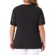 thumbnail image 3 of Blusa elegante de manga corta de encaje con cuello en V para mujer de tallas grandes Agnes Orinda, tunic ribeteada, 1X, negra, primavera-verano, 3 of 6