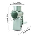thumbnail image 2 of Tunhigl 5-in-1 Rotary Cheese Grater & Vegetable Slicer - Manual Food Processor with 5 Stainless Steel Blades, Strong Suction & Easy Clean - Perfect for Gourmet Cooking Green, 2 of 6