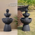 thumbnail image 5 of Teamson Home 3-Tier Zen-Style Outdoor Water Fountain–Realistic Stone Finish with Adjustable Flow & Electric Pump, Dark Gray, 5 of 12