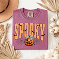 thumbnail image 3 of Spooky Pumpkin Halloween T-Shirt, Retro Bat Spiderweb Graphic Tee, Cute Fall Season Shirt, Vintage October Apparel Gift for Her - Berry, L, 3 of 5