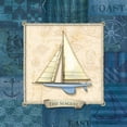 thumbnail image 5 of Gango Home Decor Sailing Themed Nautical Ocean Decor; Three 12x12in Art Prints in Brown Frames, 5 of 7