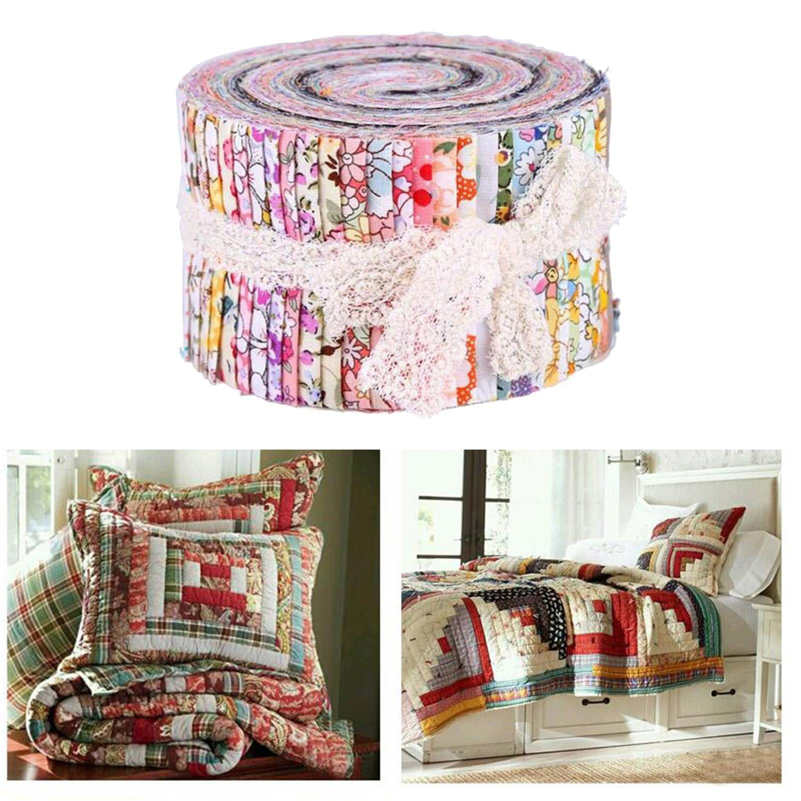 36 Colors Jelly Roll Fabric, Roll Up Cotton Fabric Quilting Strips, Fabric Jelly Floral