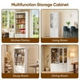 thumbnail image 3 of 71" Tall Farmhouse Pantry Cabinet,Large Storage Cabinet with Adjustable Shelves,Kitchen Cabinets with 2 Glass Doors for Dining Room,Living Room,White, 3 of 9