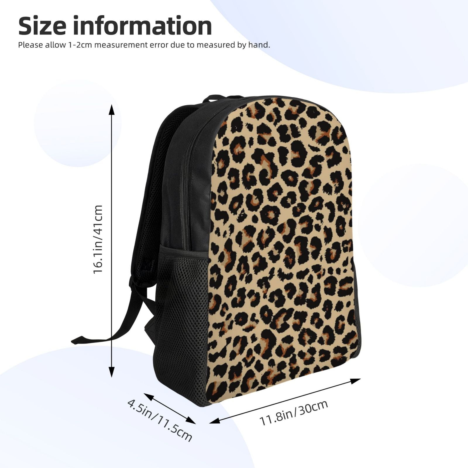 Xecao Leopard Print-1 Print School Backpack with Laptop Compartment Small Travel Laptop Backpack for Women Men Waterproof College Backpack Simple School Bag