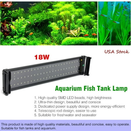 18W Fish Tank LED Aquarium Light Overhead Freshwater Plant Lamp 70-90cm