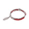 thumbnail image 2 of Jiaroswwei Women Bracelet Feather Shape Alloy Faux Turquoise Three-layers Women Bangles for Gift, 2 of 8