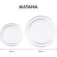 thumbnail image 2 of MATANA 120 Disposable Sliver Rim Plastic Party Plate Set for Wedding (60x10.25 inch, 60x7.5 inch), 2 of 5