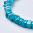 thumbnail image 3 of Natural Magnesite Beads Strands Dyed Square Heishi Beads Thin Slice Beads Cyan 5x5x1.5~3mm Hole: 1mm 76pcs/strand 6.69 inch, 3 of 3
