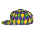 thumbnail image 3 of Gaeub Mardi Gras Flat Bill Snapback Hats Baseball Caps with Adjustable for Running Workouts and Outdoor Activities, 3 of 9