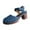 Blue Sandals for Women, variant on Hopeusnice Women's Sandals Non-Slip Breathable PU Materials Summer And Fall Shoes Soft Trendy Closed-Toe Sandals Block Heel Almond Toe Flexible Walking Shoes Black 41