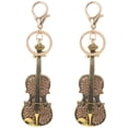 thumbnail image 3 of MLINS 2pcs Music Keychain Rhinestone Violin Key Pendant Music Souvenir Violin Keychain Pendant, 3 of 8