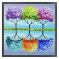 thumbnail image 2 of Cuadros Decorativos Bordado completo Hilo de algodón ecológico 11CT Kit de punto de cruz de árbol impreso Obra de arte (2) Wdftyju de costura negro 4 estilos, 2 of 9