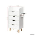 thumbnail image 6 of 4 -Layer Salon Storage Cabinet,Hair Stylist Station Set with 2 Hair Dryer Holders,4 Drawers and Raised Table Legs,White, 6 of 7