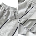 thumbnail image 7 of mgoYE Girl's Baggy Sweatpants Y2k Striped High Waist Wide Leg Sweat Pants Trousers with Pockets(Grey,9-10 Years), 7 of 7