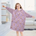 thumbnail image 5 of Wearable Blanket with Sleeves and Pocket Oversized Hooded Sweatshirt 3-14 YR Cartoon Mermaid Pattern S, 5 of 7
