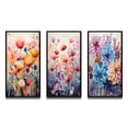 thumbnail image 2 of Designart "Coral Whimsical botanic Wilds II" Abstract Framed Wall Art Set Of 3 - Coral Floral Frame Gallery Set For Office Decor, 2 of 7