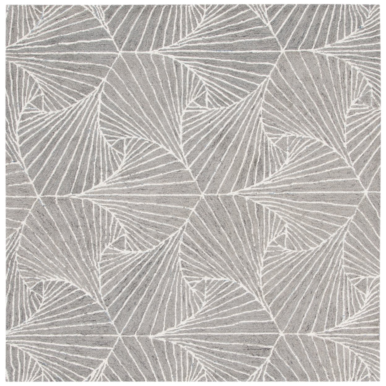 SAFAVIEH Micro-Loop Carver Geometric Area Rug, Grey/Ivory, 3' x 5'