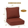 thumbnail image 5 of Aoodor 24x25x6 Inch Weather-Resistant Sunbrella Fabric Outdoor Patio Chair Cushions Set with Individual Pocket Springs for Patio Chair, Sofa, and Couch, Set of 2 (Canvas Henna), 5 of 10