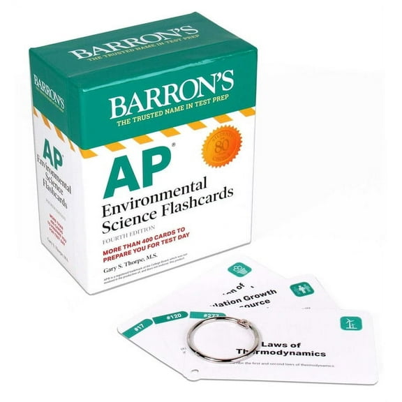 Barron's AP Prep: AP Environmental Science Flashcards, Fourth Edition: Up-to-Date Review   Sorting Ring for Custom Study (Cards)