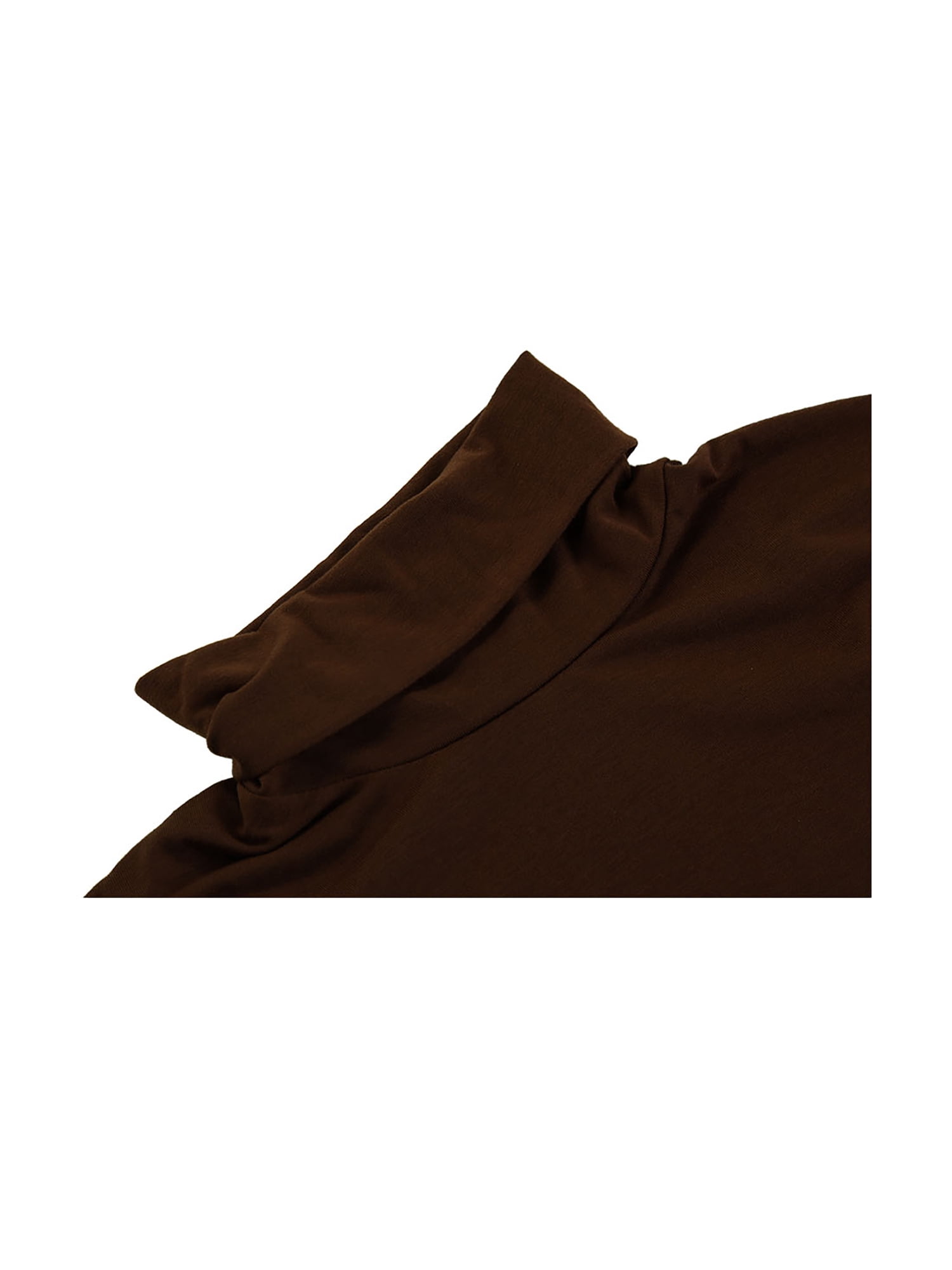 Unique Bargains Men's Pullover Lightweight Long Sleeve Top Turtleneck T-Shirt 42 Brown
