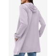 thumbnail image 2 of Ellos Women's Plus Size Long Zip Front Hoodie French Terry Long Oversized Lightweight Jacket, 2 of 6
