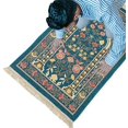 thumbnail image 2 of Alfombra de oración musulmana de chenilla turca de estilo Vintage tejida con patrón de pétalos de flores Jacquard, 2 of 3