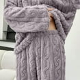 thumbnail image 4 of Womens Fuzzy Pajama Sets Warm Cozy Winter Sets Fleece Set Loose Comfy Ladies Plush Sleepwear, 4 of 6