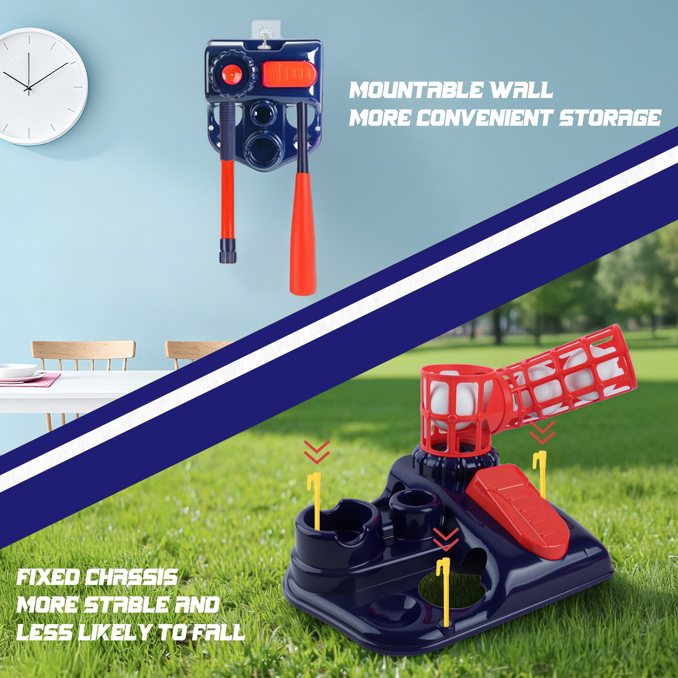YCFUN T Ball Set for Kids, 3-in-1 Outdoor T Ball Toy with Adjustable Height Stand, Baseball Sport Toys for Kids Boys Girls 3-8 Years