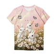 thumbnail image 5 of Idoravan Womens Shirts Graphics $8 Women's Easter Casual Loose Fashion Mid-Length Print T-Shirt Round Neck Short Sleeve Top, 5 of 5