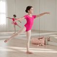 thumbnail image 4 of Girls Ballet Leotard Short Sleeve, Stretch Fit, Cotton Dancewear for Ballet, Gymnastics & Dance Class, 4 of 7