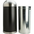 thumbnail image 5 of Genuine Joe 15 Gallon Dome Top Trash Receptacle - 15 Gal Capacity - Durable, Powder Coated, Easy To Clean - 40" Height X 16.5" Diameter - Stainless Steel - Black, Silver - 1 Each, 5 of 7