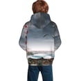 thumbnail image 6 of Kll Unisex Kids Boys Girls Hooded Pocket Pullover Hoodies-3d Lighthouse In The Surf, 6 of 9