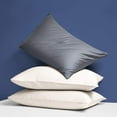 thumbnail image 5 of Zippered Satin Pillow Cases for Hair and Skin, Luxury Standard Hidden Zipper Pillowcases Set of 2, 20 x 26 Inches, Dark Grey, 5 of 7