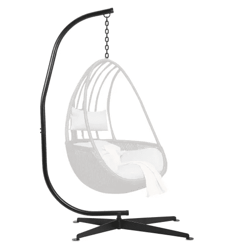 BORGEBY Hammock Chair Stands C Stand Outdoor Solid Steel Heavy Duty Stand for Hanging Hammock Air Porch Swing Chair Indoor(Without Hammock ), Black