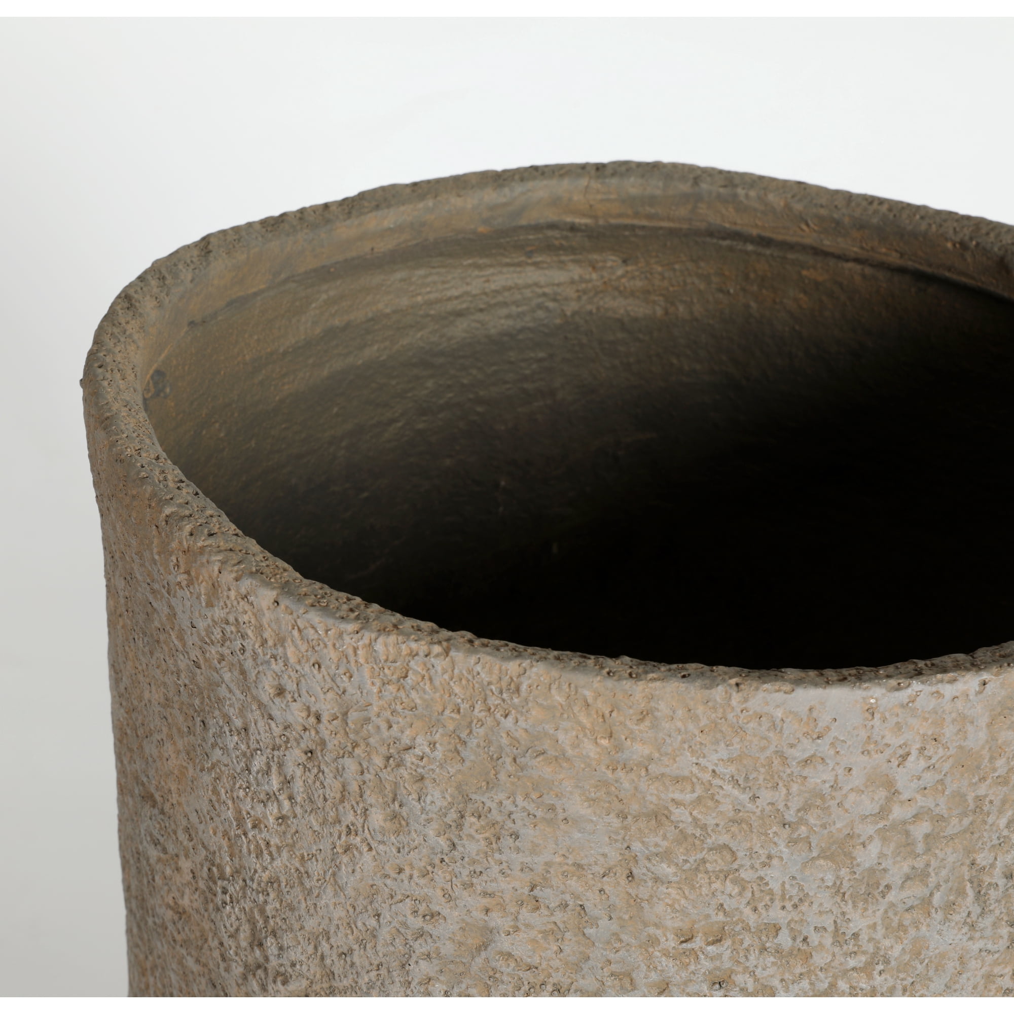 Leumius Concrete Planter Set of 2,Rustic Large Outdoor Indoor Handmade Decorative Planter with Drainage Holes for Home Garden Patio, 14" x 22" & 17" x 26",Coffee