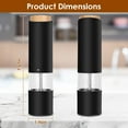 thumbnail image 2 of Moclever 2Pcs Electric Salt and Pepper Grinder, Battery Powered Automatic Pepper Grinder with Adjustable Coarseness Visible Refilling Bottle, Black, 2 of 12