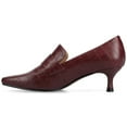 thumbnail image 2 of Journee Womens Celina Medium and Wide Width Kitten Heel Loafer Square Toe Pumps, 2 of 9
