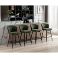thumbnail image 4 of Guyou 26” Counter Height Bar Stools Set of 2, Modern PU Upholstered Kitchen Island Chairs, Barstools with Back and Footrest for Kitchen Island Pub Restaurant, Green, 4 of 11
