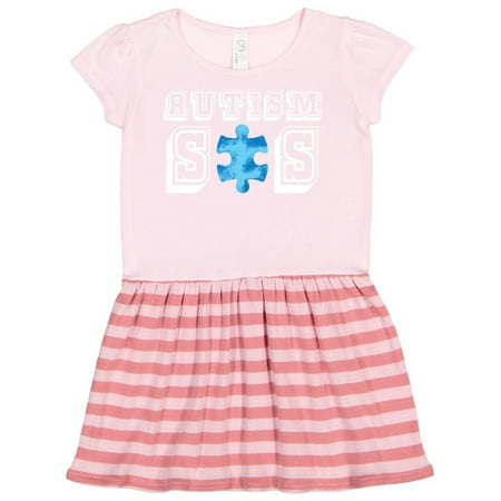 

Inktastic Autism Awareness Autism Sis with Blue Puzzle Piece Gift Toddler Girl Dress