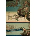 thumbnail image 2 of Utagawa Yoshikazu 17x24 Gold Ornate Framed and Double Matted Museum Art Print Titled - The Great Battle at the Minamoto and Taira Clans at Ichinotani in the Second Month of the Third Year of, 2 of 4