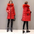 thumbnail image 3 of Chaqueta con capucha de corte ajustado para mujer, de talla grande, de algodón, de talla mediana a larga, 3 of 6