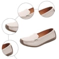 thumbnail image 7 of Penny Loafers for Women Thick Soft Sole Nonslip Driving Shoes Comfortable Casual Slip on Walking Shoes Moccasins Beige Size 8.5, 7 of 7