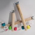 thumbnail image 5 of Bird Perch Stand Wood Beads Rope Standing Parrot Toy Bird Chewing Toy for Parrot Parakeet Budgie Play Toys, 5 of 5