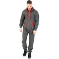 thumbnail image 2 of Juicy Trendz Unisex Adult Fleece Onesie, Hooded Jumpsuit Pajamas for Men & Women – Cozy Loungewear Charcoal Red, 2 of 2