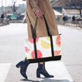 thumbnail image 4 of FORMRS Canvas Laptop Tote Bag for Women with 15.6" Computer Compartments Shoulder Handbag, White Grapefruit Slices, 4 of 7
