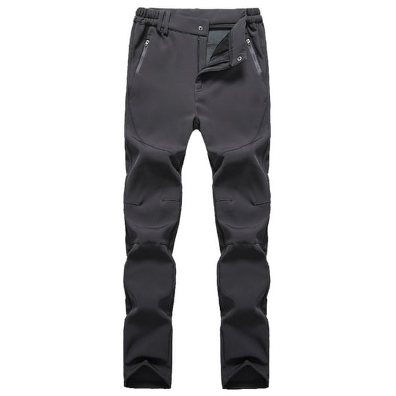 Summer Pants for Women Soild Color Hiking Trousers Windproof Work Trousers Warm Lined Trekking With Pockets Women's Outdoor Fitness Softshell Business Casual Pants Summer Work Clothes for Grey M